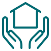 Hands holding a house icon