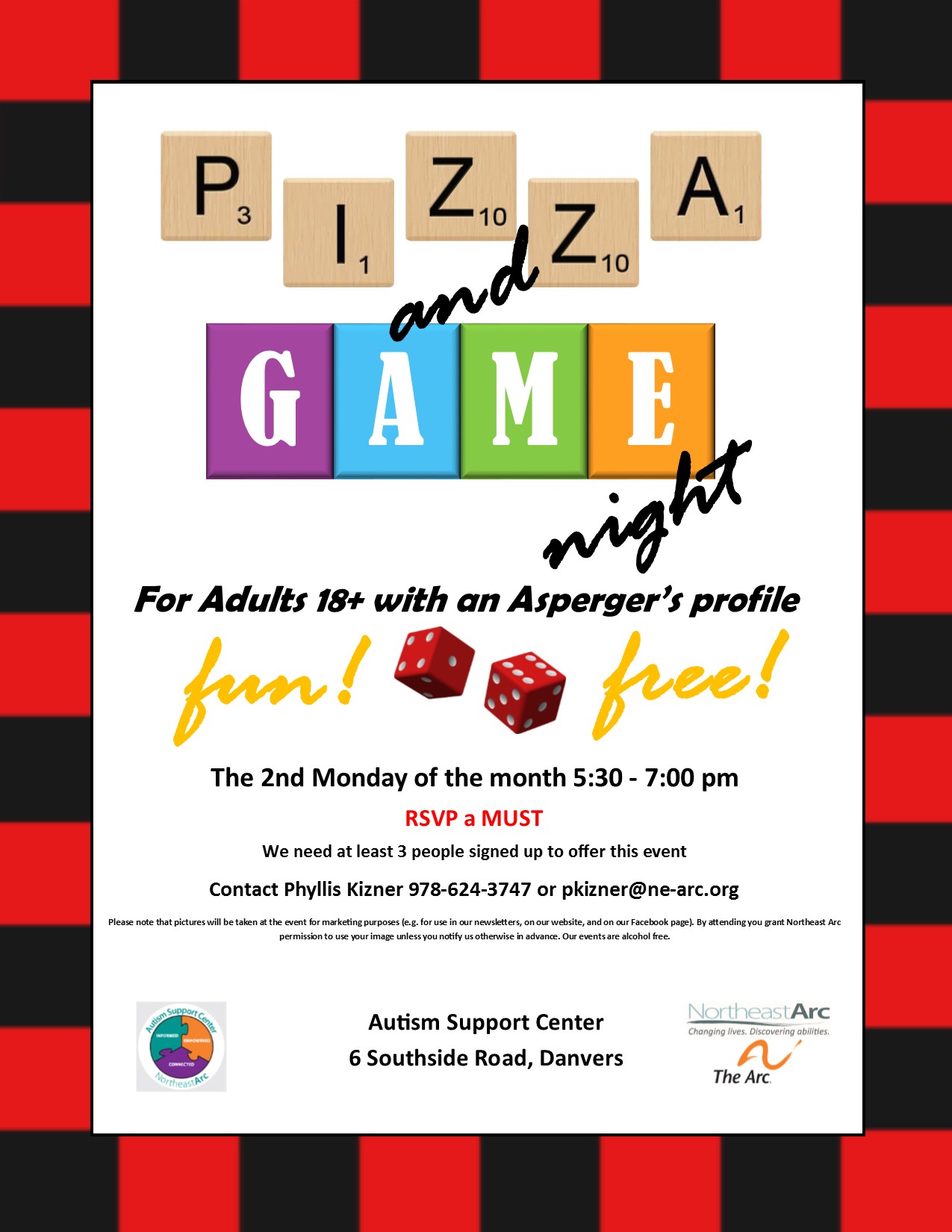 Flyer for Pizza and Game Night