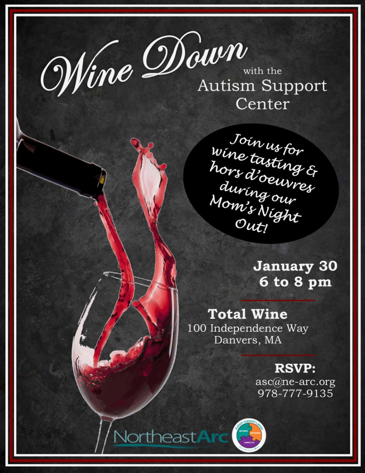 Flyer for Wine Down event