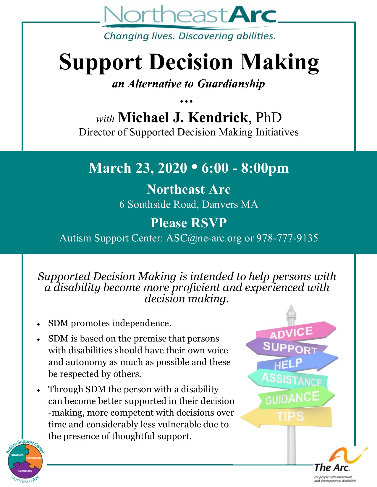 Flyer for Supported Decision Making Workshop