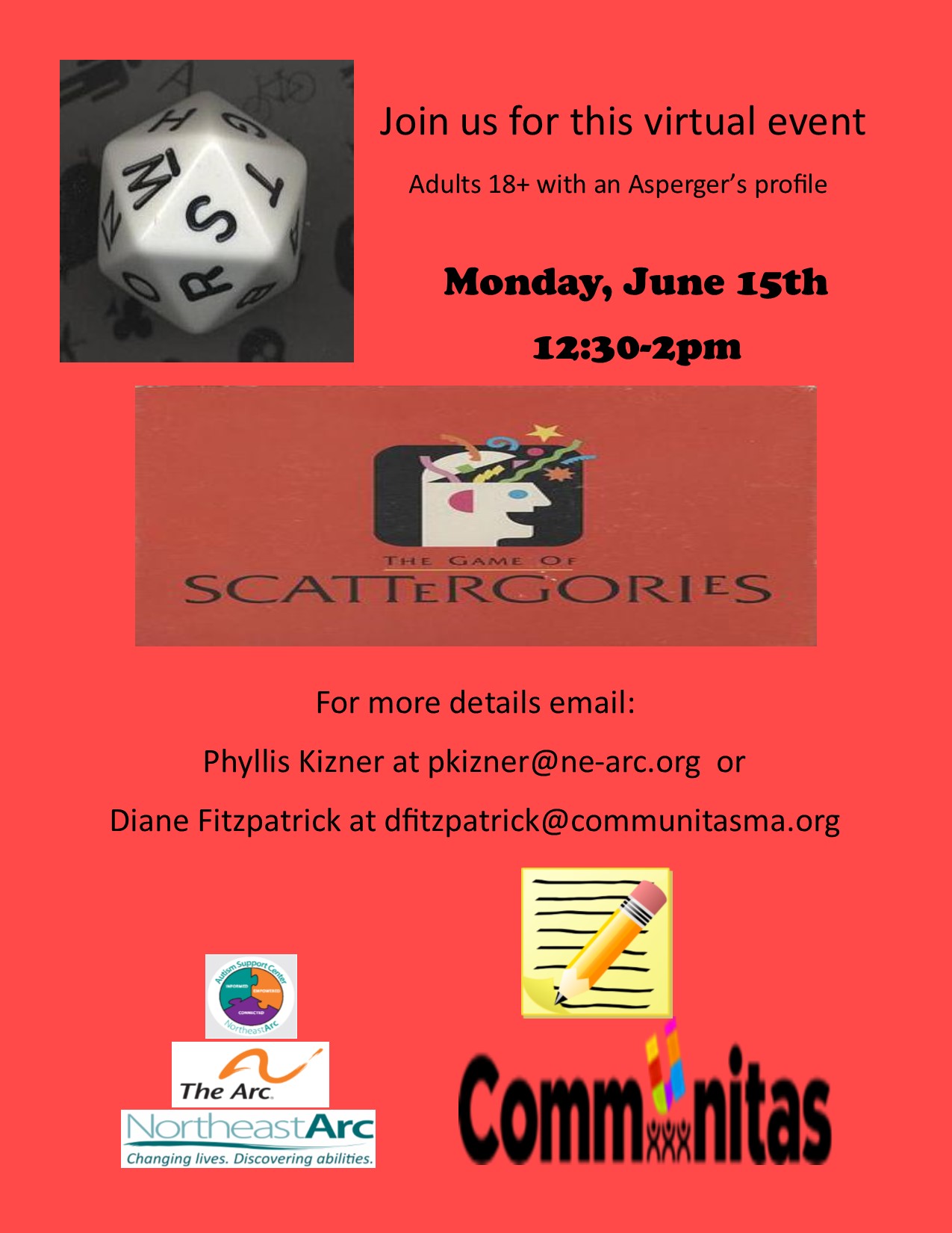 Flyer for Virtual Game of Scattegories!
