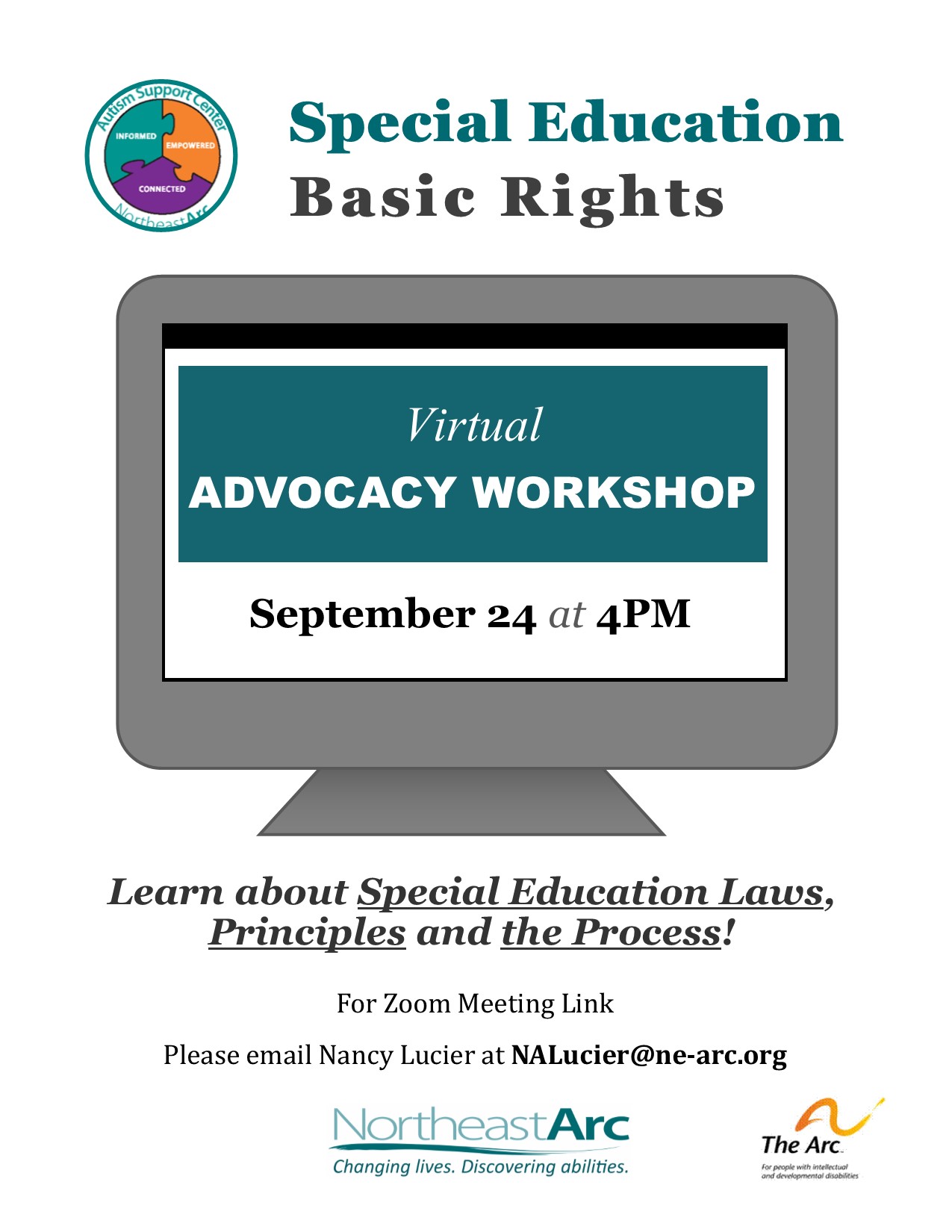 Flyer for Special Education Basic Rights Workshop