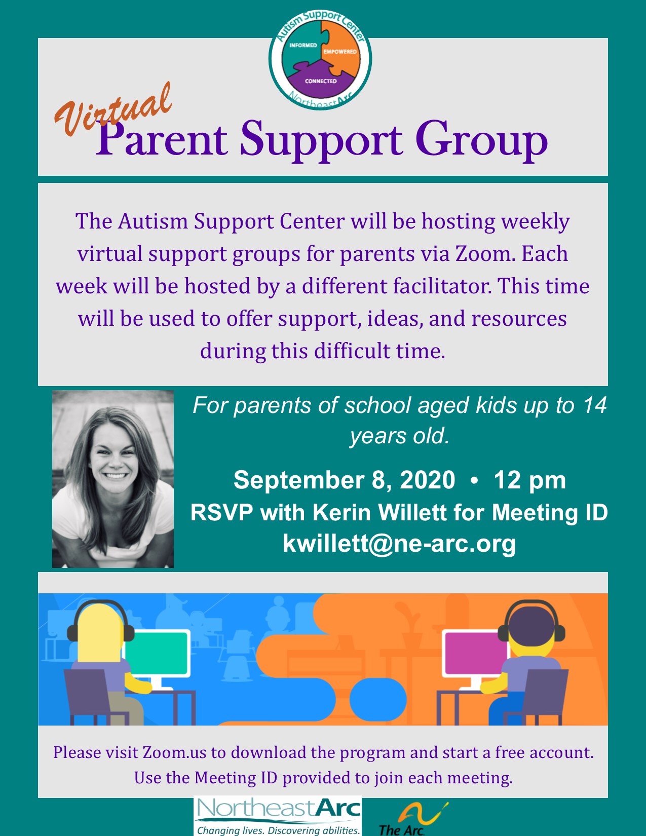 Flyer for ASC Parent Support Group Meeting