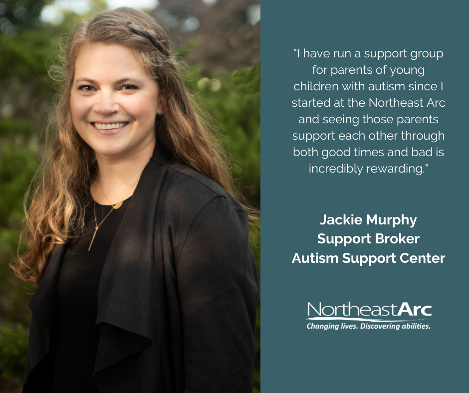 Picture of Jackie Murphy with a quote saying that supporting families is very rewarding