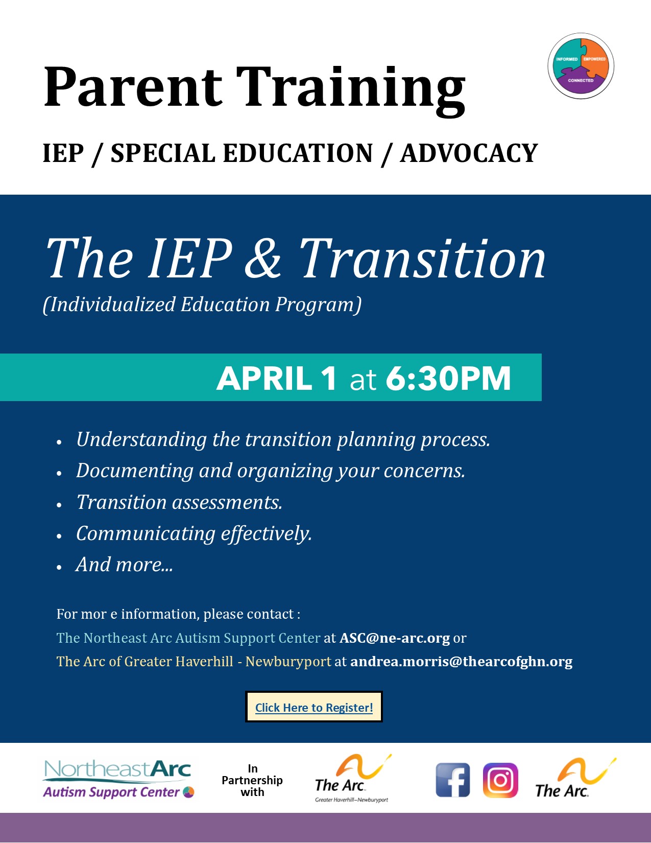 Virtual Parent Workshop on the Individualized Education Program (IEP) and Transition Planning